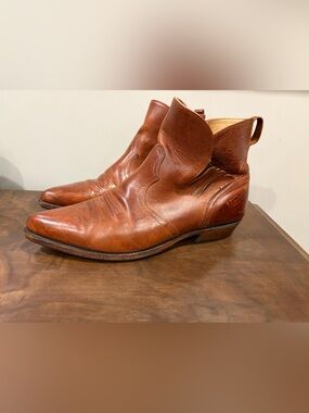 Vintage Boulet Canada Brown Leather Western Ankle Cowboy Boots Men’s 10.5 Wide